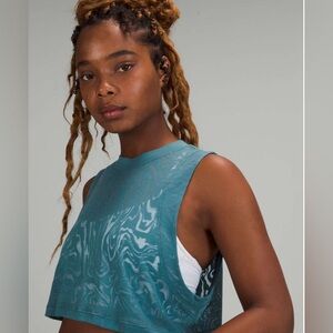 NWT Lululemon All Yours Crop Tank Top *Veil, Capture Blue, Size 12